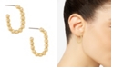 ETTIKA Gold Plated Multi Ball Rectangle Hoop Earrings